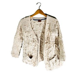 Pol cream frayed sweater